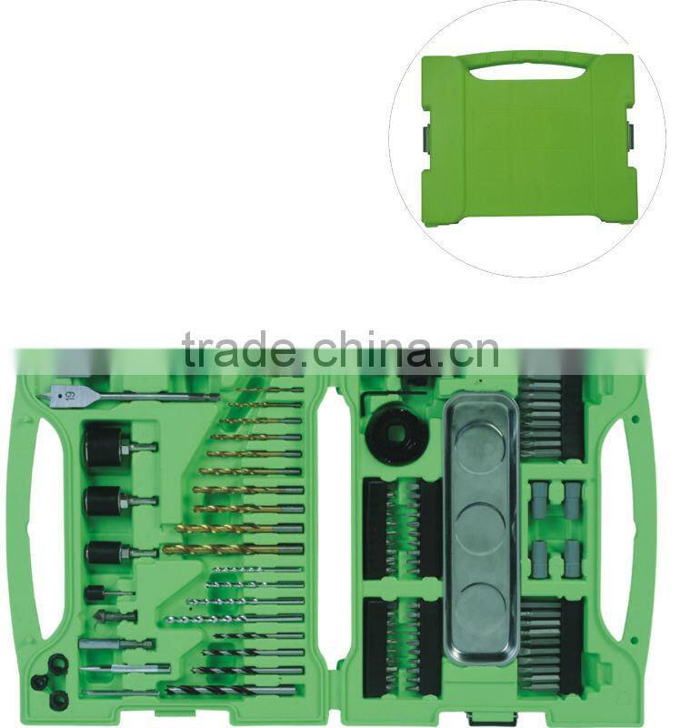 108 piece fantastic drilling tool set in blow mold case