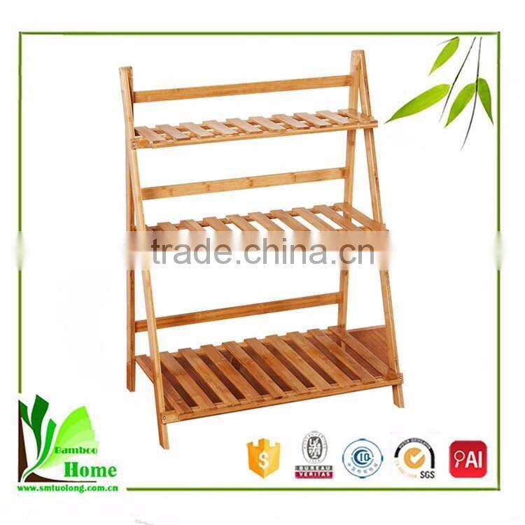 Trianle Bamboo flower display shelf