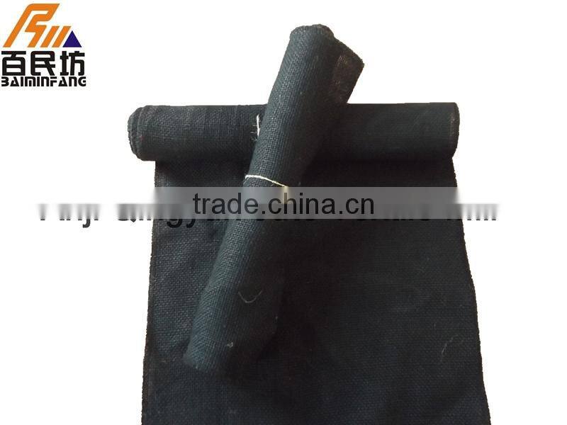 30cm*300cm black color burlap runner sewn edge on small rolls