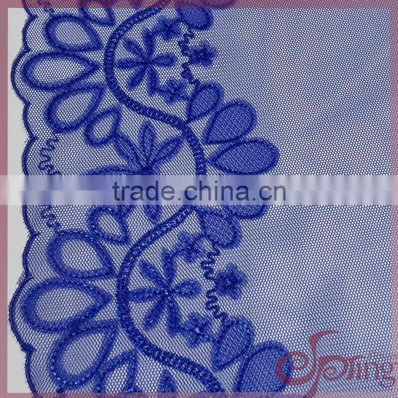 blue flower and balloon guipure embroidery design lace fabric for dress/blouse/cardigan/wedding dress