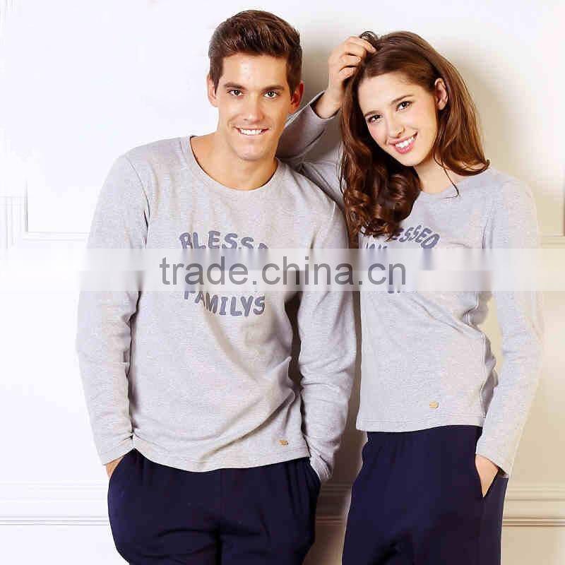 high quality couple homewear sleepwear sets stripe flowers cotton pajama