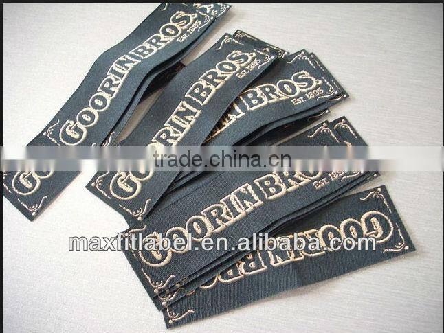 2017 High quality gold metal thread silver metal thread garmnets woven labels