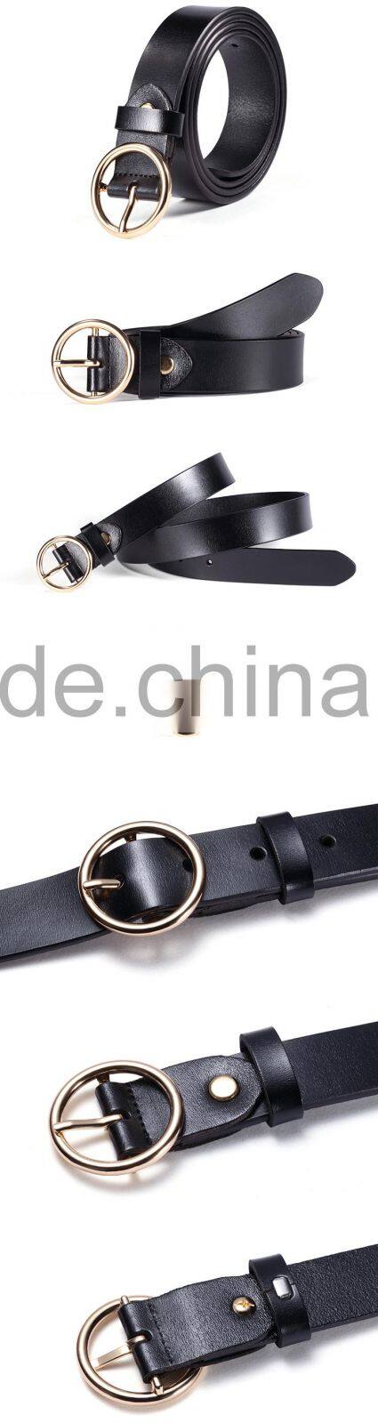 High Quality Ladies Luxury Genuine Split Cow Leather Belts Wholesale Custom Logo Women Alloy Pin Buckle Belt