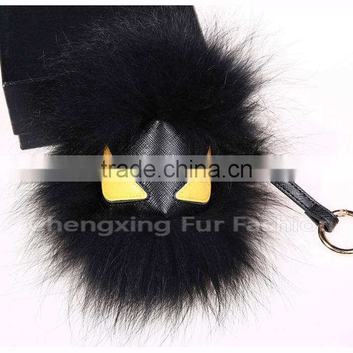 CX-R-48F New Arrival Fashion Fur Bag Charm Raccoon Fur Pom Keychain