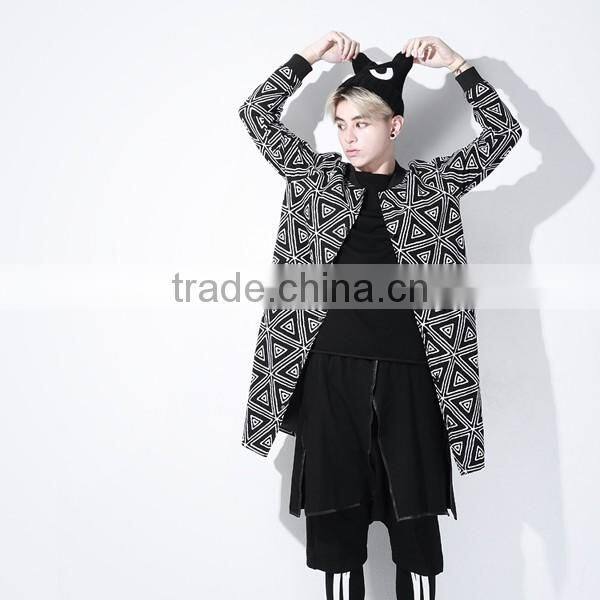 2016 long slim cotton print coat