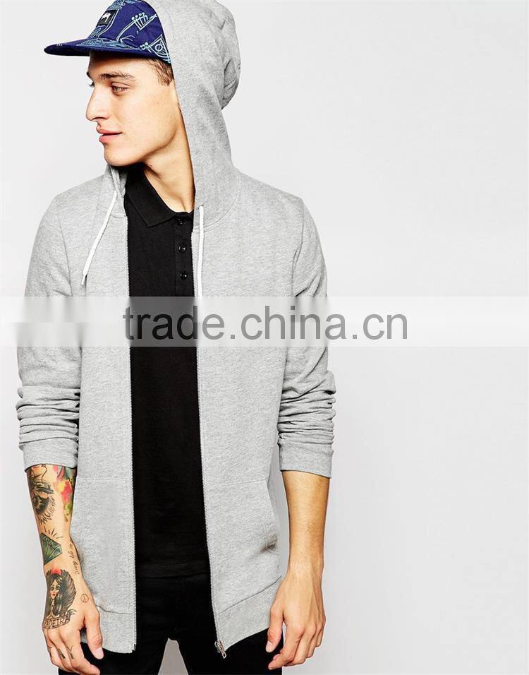 Mens 100% cotton plain hoodie zip up hoodie manufacturers