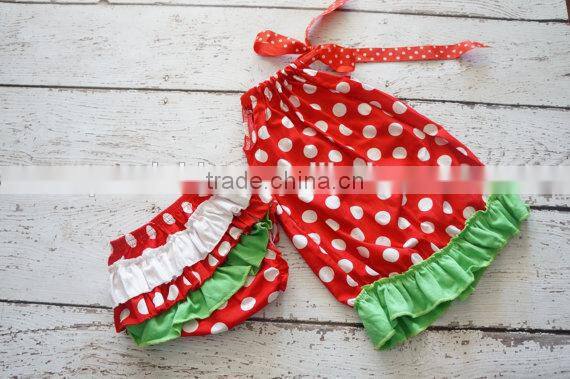 2014Wholesale baby cotton clothes red and white polka dot diaper cover christmas diaper cover