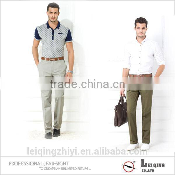 Male Plain Color Shirts and Beige White Army Green Trousers