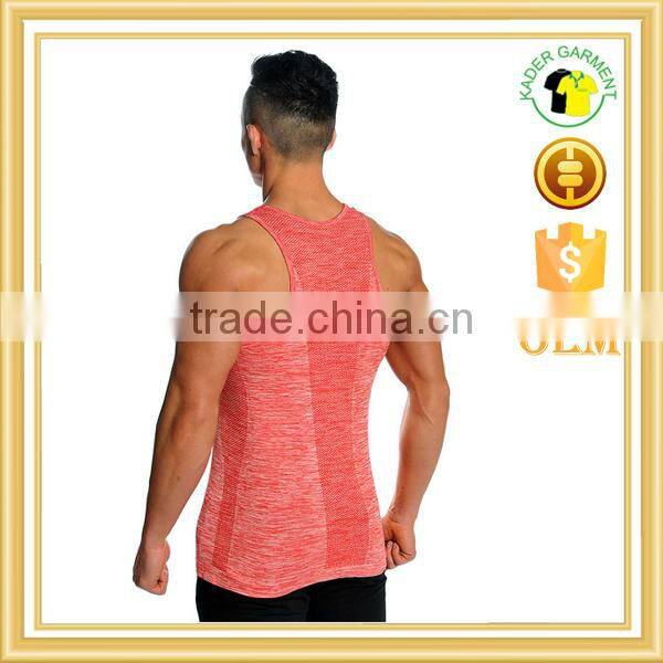 Custom logo slim fit tank top, muscle fit gym stringer vest men