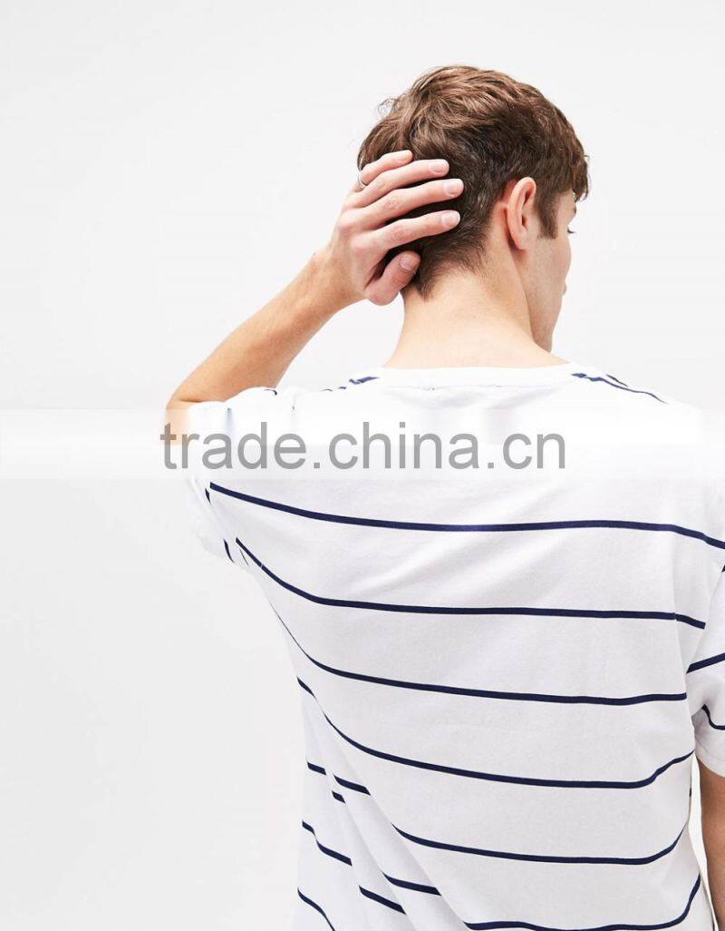 2017 custom high quality blank stripe t-shirt with 3d printing