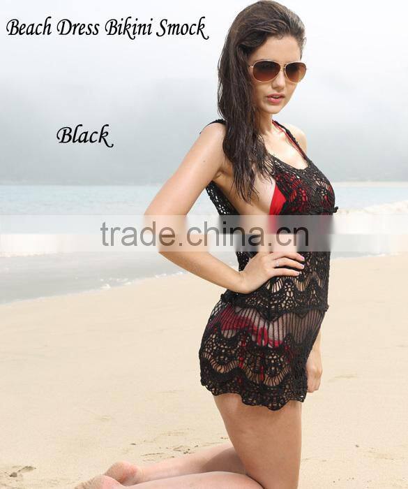 2015 Women's Round Collar Flower Hollow Vest beach Swimsuit Dress Bikini Smock Swimwear SV000999