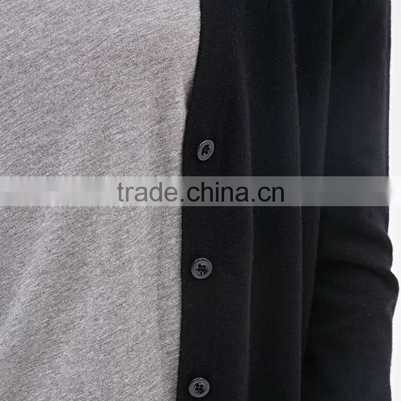 new arrival long sleeve loose style cotton button up black cardigan women