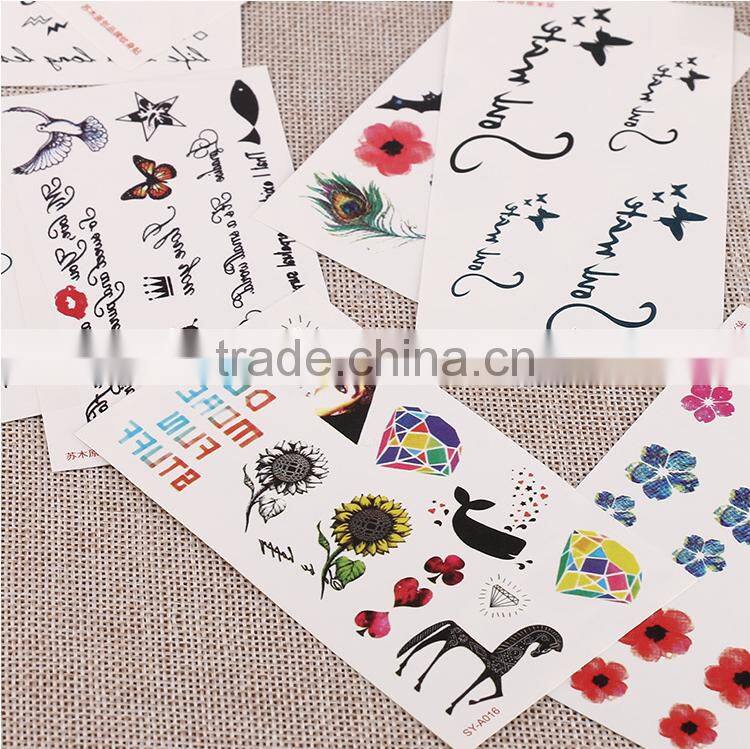 Waterproof tattoo sticker non-toxic enviroment protection sticker children decoration sticker