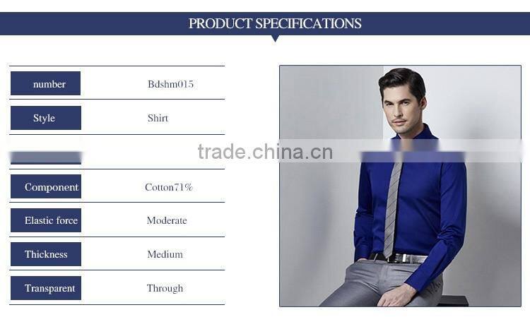 2015 Top Sale Cotton Long Sleeve Navy Blue Dress Pent Shirts Men