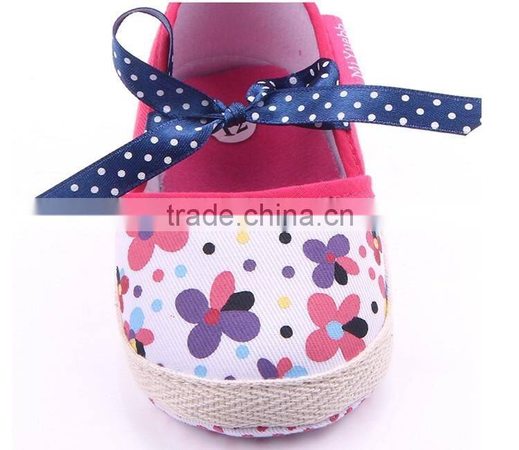 Newborn antiskid safety baby girls bowknot prewalker shoes