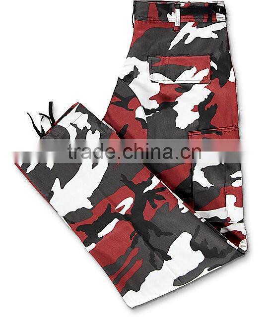 Sport Red camo cargo cotton, polyester pants men's jeans&pants