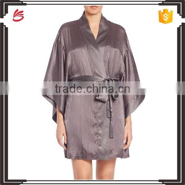 Top selling High Quality Floral Printing Silk Kimono Robes for Women