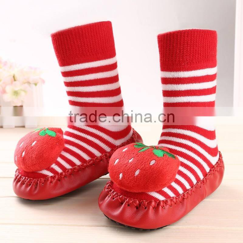 2016 Custom sock wholesale low MOQ cartoon tube baby shoe anti-slip floor sock