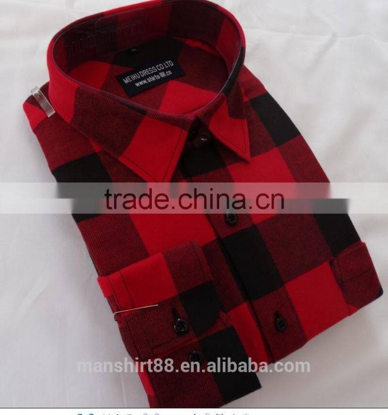 latest fashion custom designer big check flannel shirt