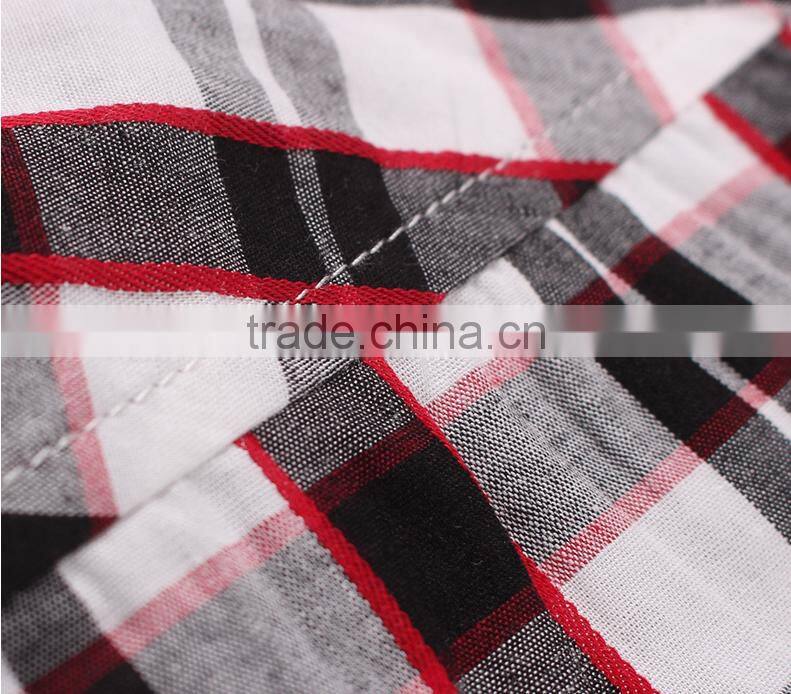 Popular Africa market short sleeve check pattern mens shirt design with customised logo for oem