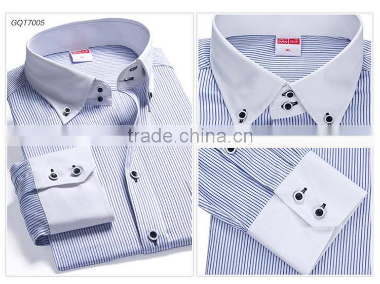 Latest shirt designs for men 2015 long sleeve stripe casual business man shirt