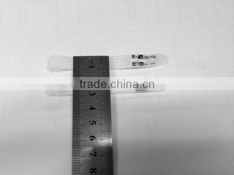 Reusable White P Shaped Self Lock Hook And Loop Cable Tie logo printed