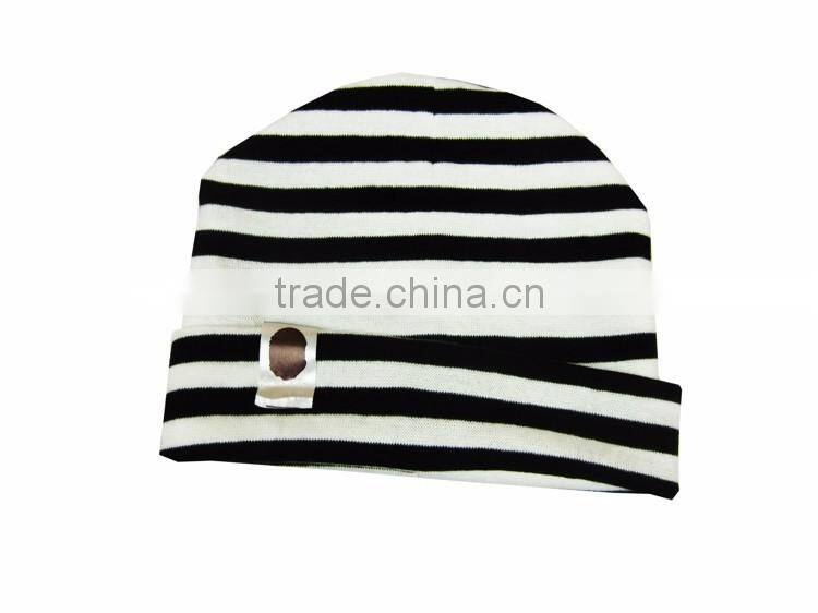 2016 hot stripe children crazy hats combed knit cotton baby caps and hats M6033108