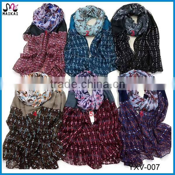 Unique design beautiful rose printing lady scarf