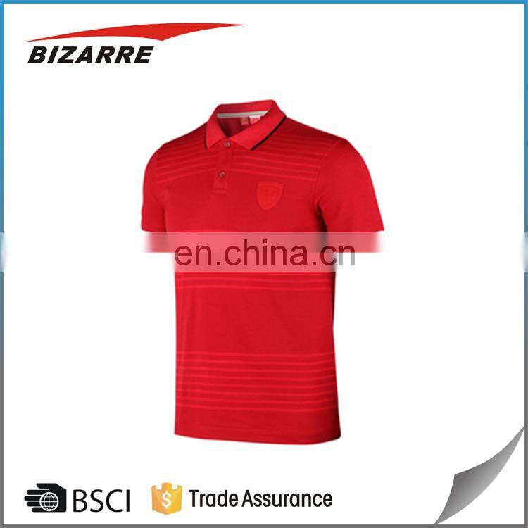 Factory price striped cotton polo t shirt men's