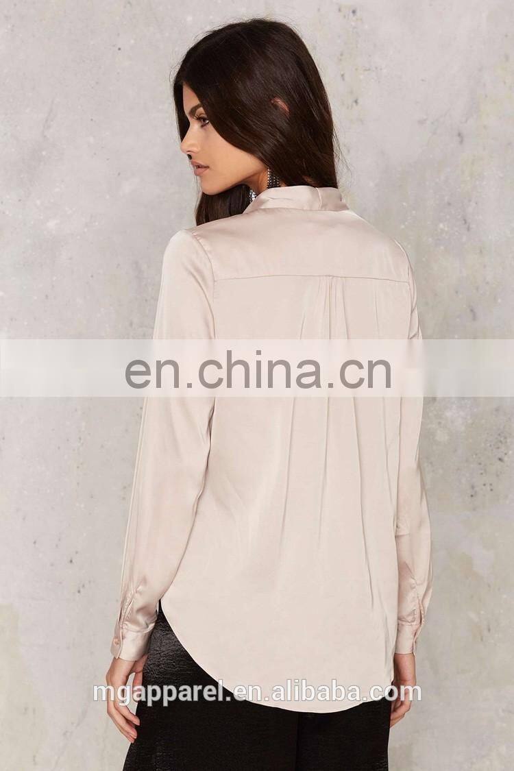 New models blouses fashion designs satin blouses for women