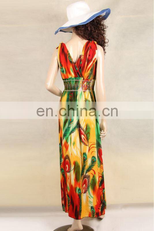 Fashionable girl's hippie beach long dress