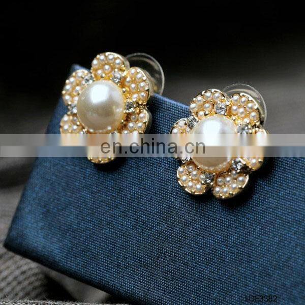 square beryl gold plated earrings finding clip