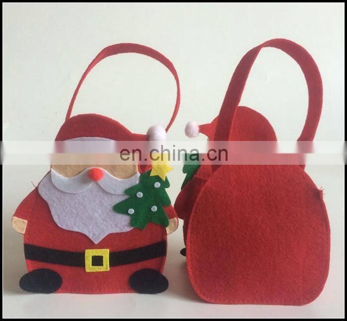 Santa Claus figure felt Christmas gift basket,christmas gift bag