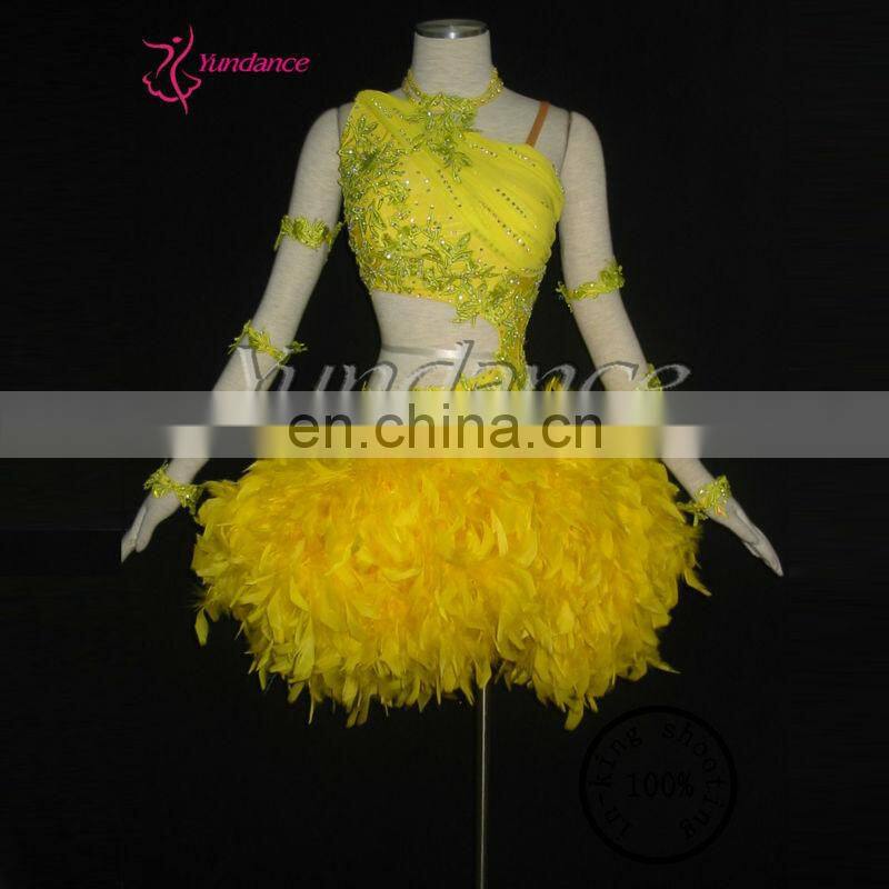 L-1033 Feather girls latin salsa ballroom dance wear performance wear