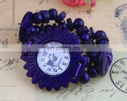 Small wrist women Big dial fashion mexican beach watch Coconut Shell Printed Flowers Bracelet Ethnic wristwatch