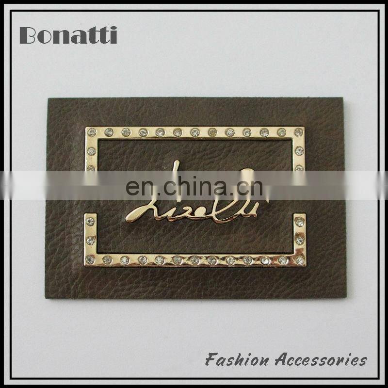 latest design pu leather labels or patches with high quality