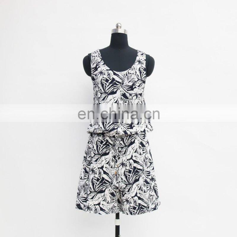 fashion hawaii hot summer casual sexy rayon sleeveless print beach jumpsuit