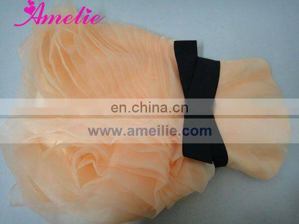 Handmade Flower Organza Real Pictures Of Cocktail Dress