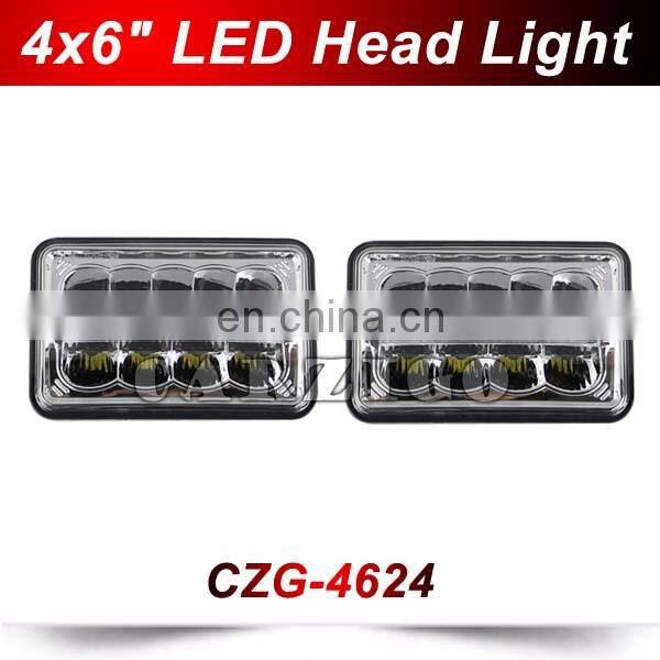 CZG-4624 for Traillers Trucks 6x4 inch 24w led head lamp with hi/low spot beam black for heavy duty 4X6 inch led head light
