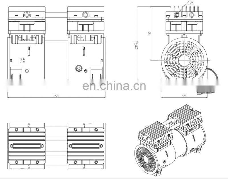 Micro Mini piston oil less vacuum pump