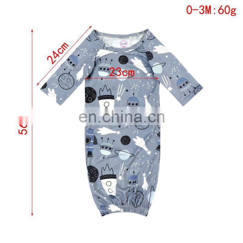 Newborn Baby Boy Gown Sleep Sack Soft Baby Boy Sleep Wrap Bag with hat suit Summer