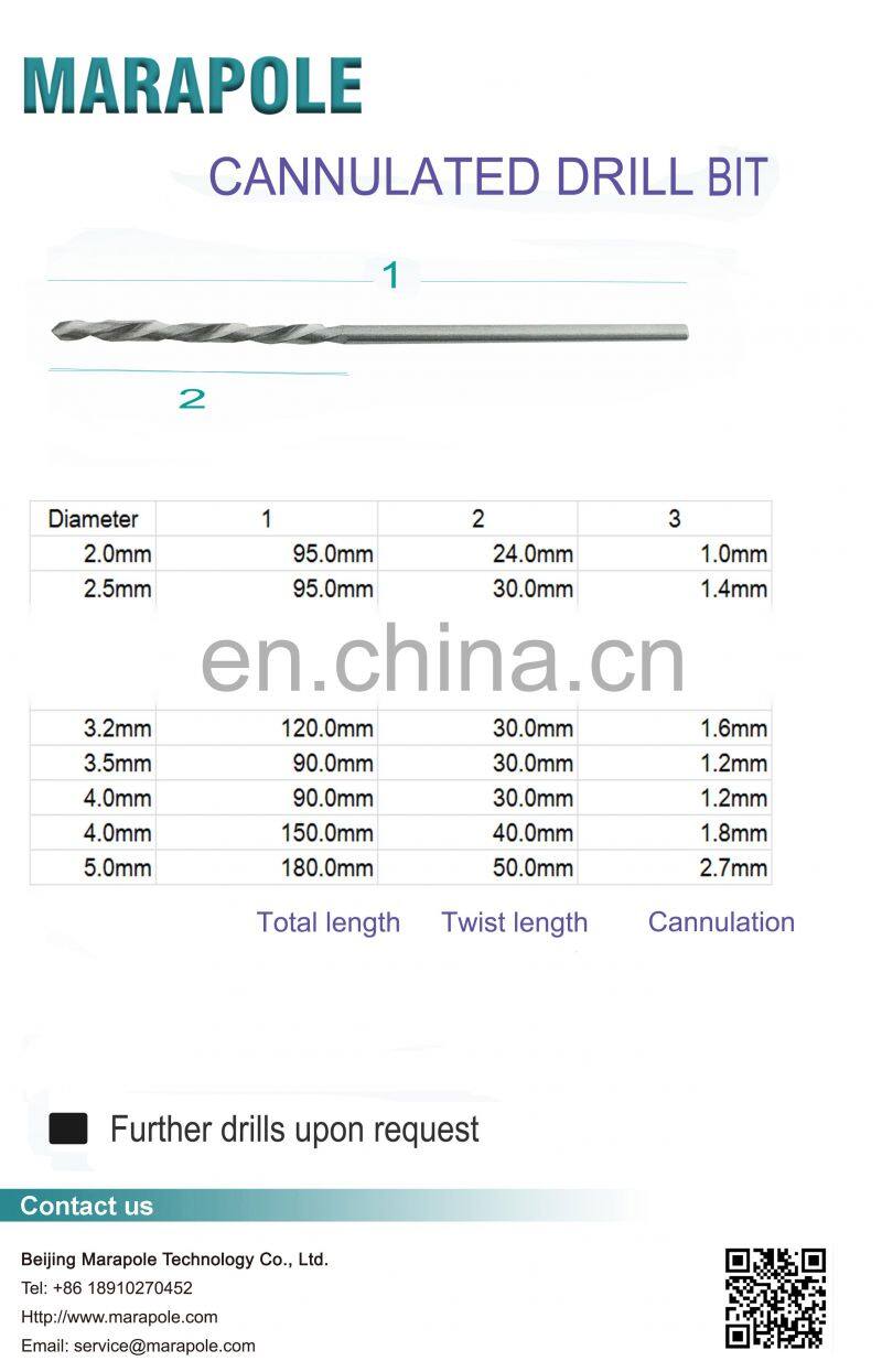 Cannulated Drill Bit Cannulated Reamer Orthopedic Drill Bits