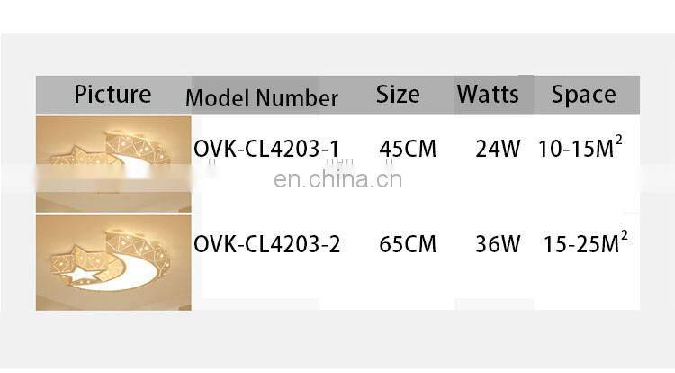 Creative LED living room ceiling light modern simple stars moon hollow lamps for children bedroom