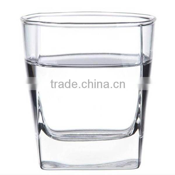 Handmade clear square body round mouth hot shot glass souvenirs