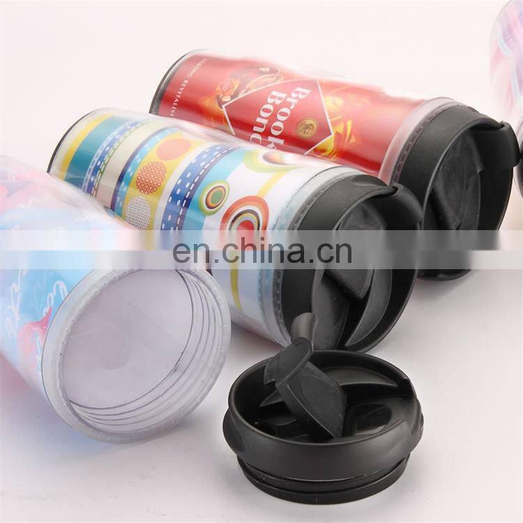 Reusable Paper Insert Custom logo Coffee Cup with Plastic Lids