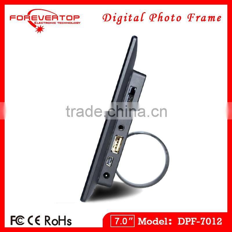 7-inch digital digital photo frame loop video with 800 x 480 Pixels Resolution and MP3 Player