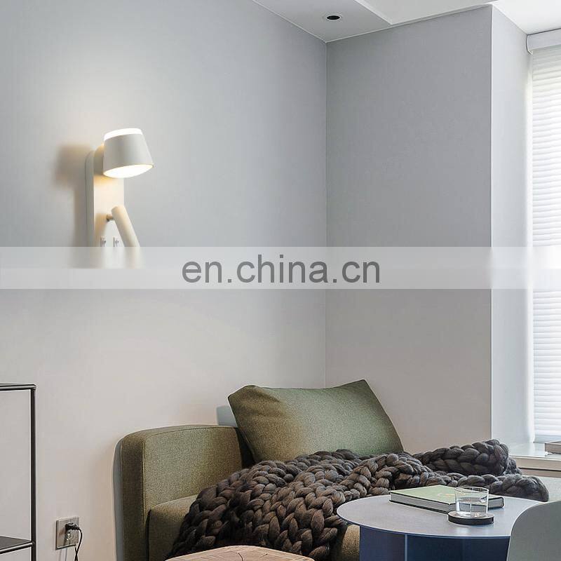Modern luxury Indoor Hotel Room bedroom bathroom mounted 7W Wall Lamp Adjustable bedside reading COB Led Wall Light