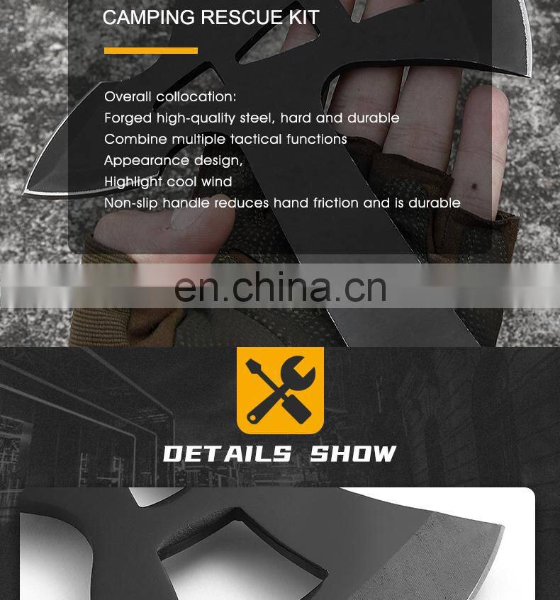Outdoor survival multi-tool axe High hardness stainless steel battle axe rescue fire axe