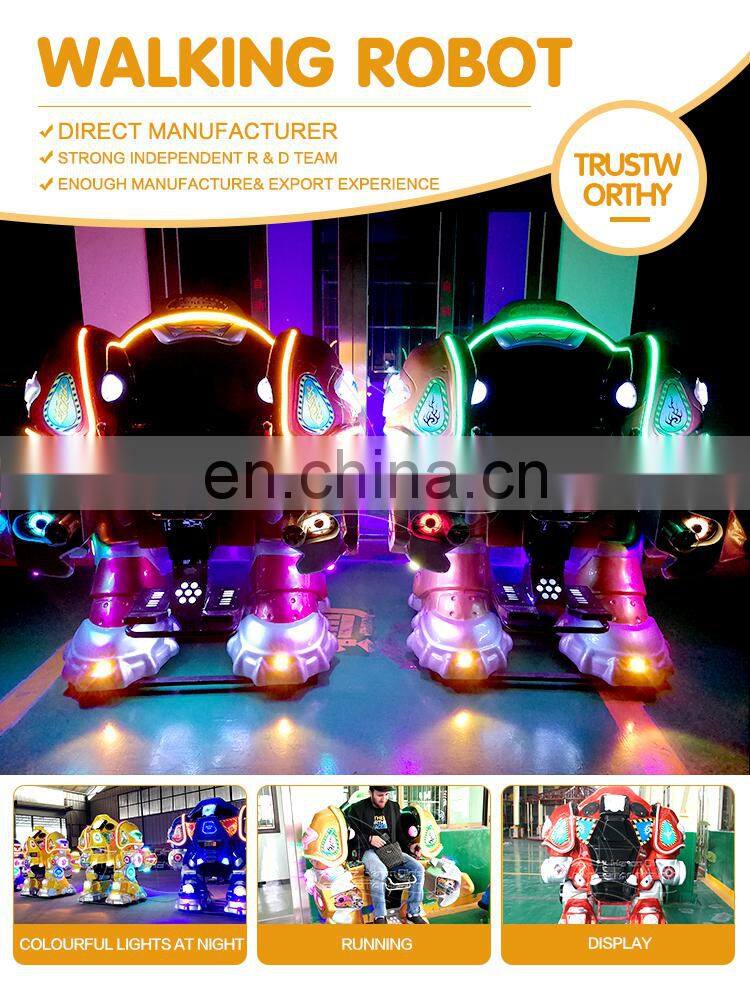Popular amusement theme park rides fun fair electrical rides walking robot for kids for sale