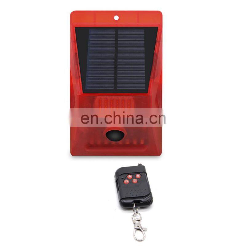 Solar Alarm Lamp Warning Sound 129dB Loud Siren Strobe Farm Orchard Light NEW